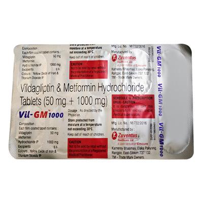 VIL GM 1000mg Tablet 10's - Diabetes-Ant