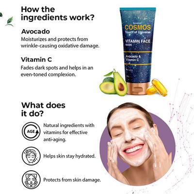 Cosmos by Bewakoof Hydrating Face Mask with Avocado, Vitamin C AND Face Wash with Green Tea, Copper Combo 200 ml - Face Packs