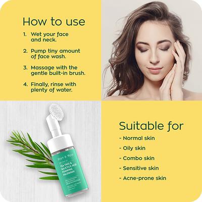 Zayn & Myza Tea Tree & Salicylic Acid Foaming Face Wash For Women 100 ml - Scrubs & Exfoliants