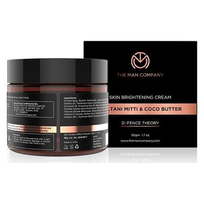 The Man Company Skin Brightening Anti Pollution Cream - Multani Mitti & Coco Butter 50 gm - Face Creams