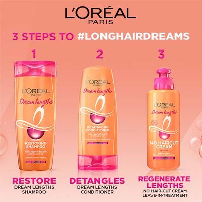 L'Oreal Paris Dream Lengths No Haircut Cream (Leave-In Conditioner), Sulfate free and Paraben free 50 ml - Conditioners