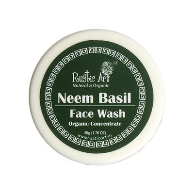 Rustic Art Organic Neem Basil Face Wash Concentrate 50 gm - Face Washes