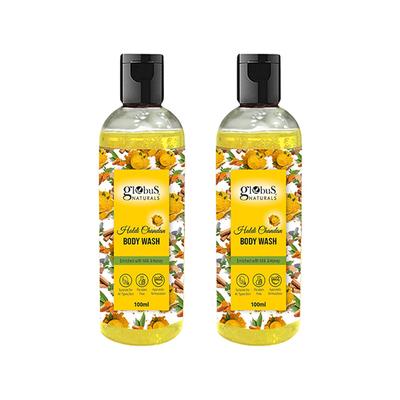 Globus Naturals Haldi Chandan Body Wash, Enriched with Enriched with Milk and Honey, Suitable for All Skin Types, 100ml each 2's - Creams, Lotions & Oils