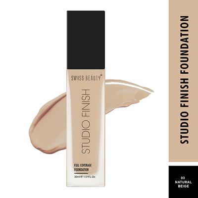 Swiss Beauty Studio Finish Full Coverage Foundation - (Natural Beige) 30 ml - Foundation