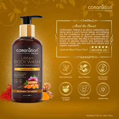 COROnation Herbal Ubtan Body Wash with Turmeric & Saffaron 300 ml - Shower Gels & Body Wash