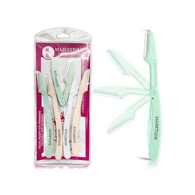 Majestique Foldable and Reusable Facial Hair Razor for Face, Eyebrows, Upper Lip - Multicolor 1's - Cleansing Brushes