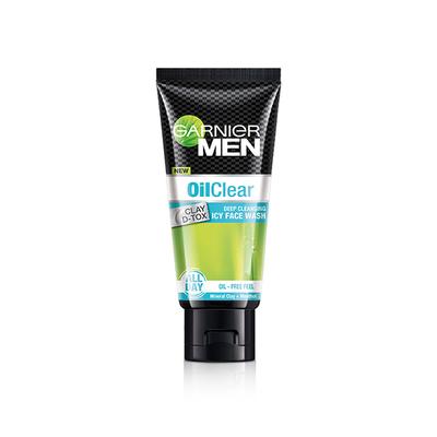 Garnier Men Oil Clear Deep Cleansing Icy Face Wash - Clay D-Tox 50 gm - Face Wash & Cleansers