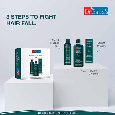 Dr. Batra's Hair Fall Control Kit - Hair Oil 200 ml, Shampoo 200 ml & Hair Fall Control Serum 125 ml - Shampoos