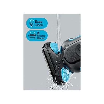 Braun Electric Shaver for Men, Series 5 51-M1200s, Wet and Dry Electric Shaver with Precision Trimmer Black and Turquoise 330 gm - Grooming Kits