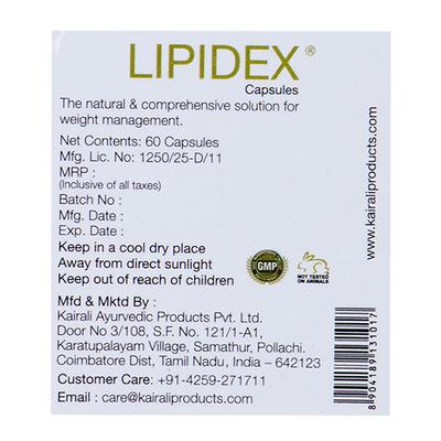 Kairali Lipidex Capsules 60's - Speciality Medicines