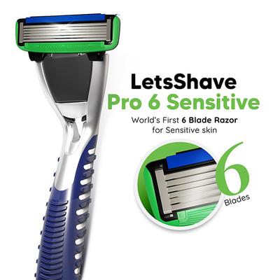 LetsShave Pro 6 Sensitive Razor Blades - Men 12's - Razors & Cartridges