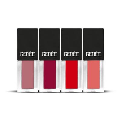 RENEE Check Matte Liquid Lip Color - (Combo Of 4) 10 ml - Liquid Lipsticks