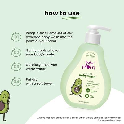 Baby Plum Avocado Baby Wash 200 ml - Baby Body Wash