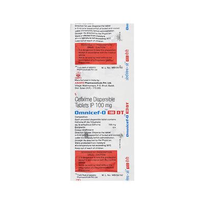 Omnicef O DT 100mg Tablet 10'S - Bacterial Infections-Cep