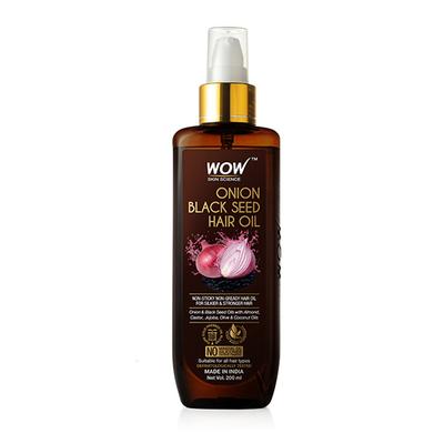 Wow Life Science Onion Black Seed Hair Oil 200 ml - Hair Oils