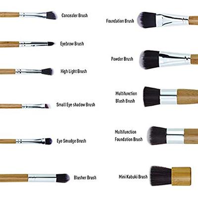Bronson Professional bamboo makeup brush (Pack of 11) 1's - Face Brush