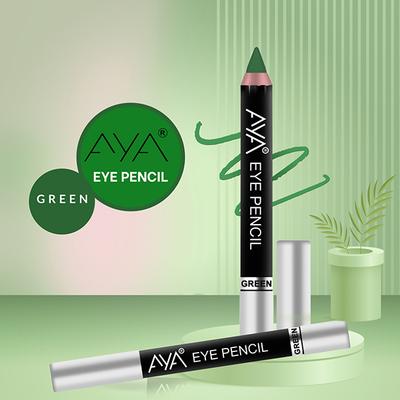 Aya Eye Pencil For Kajal / Eyeliner - Green 2.8 gm - Eyeliners