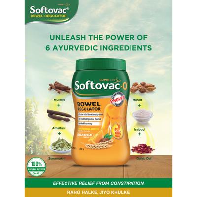 Softovac O Bowel Regulator Powder - Orange Flavour 250 g - Digestive Health