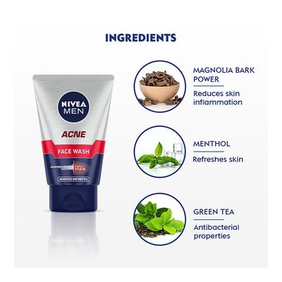 Nivea Men Acne Face Wash 100 gm - Face Wash & Cleansers