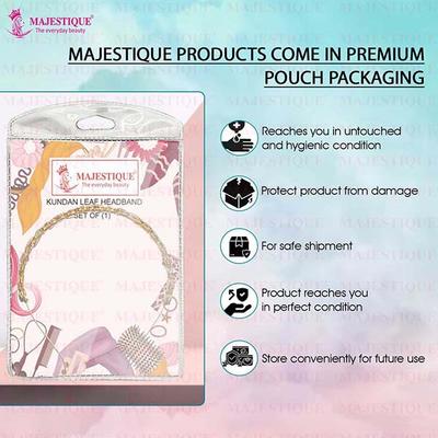 Majestique Kundan Gold Plated Hair Bands Fancy Party Wedding Headband For Women, Girls 1's - Hair Clips/Bands