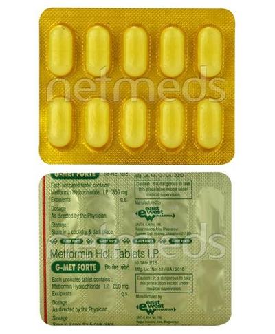G Met Forte 850mg Tablet 10'S - Diabetes-Ant