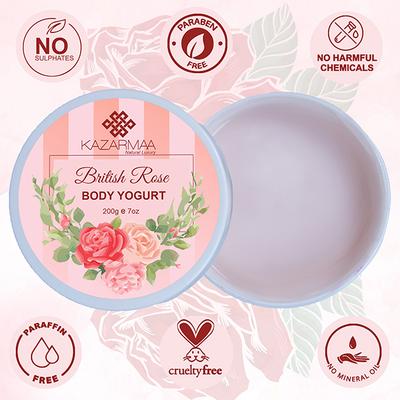 Kazarmaa British Rose Body Yogurt with Rich Argon Oil and Shea Butter 250 gm - Lotions & Creams