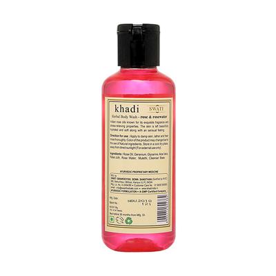 Khadi Swati Herbal Bodywash - Rose & Rosewater 210 ml - Shower Gels & Body Wash