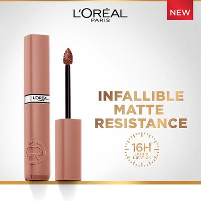 Loreal Paris Infallible Matte Resistance Liquid Lipstick, Breakfast In Bed 105 5 ml - Liquid Lipsticks