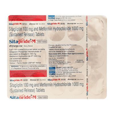SITAPRIDE M 100/1000 Tablet 15's - Diabetes-Ant