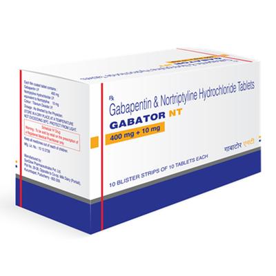 Gabator NT 400/10mg Tablet 10'S - Neuropathic Pain-Dru