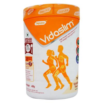 Vidaslim High Protein Meal Replacement for Weight Management Powder Jar - Vanilla Elixir Flavour 400 g - Weight Loss