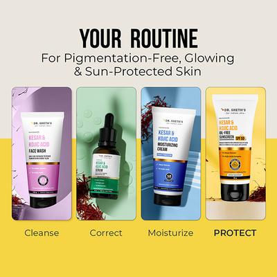 Dr. Sheth's Kesar & Kojic Acid Oil-Free Sunscreen SPF 50+ PA++++ 30 gm - Face Sunscreen