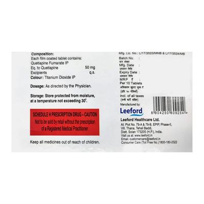 QUTIDEP 50 Tablet 10's - Schizophrenia-Aps