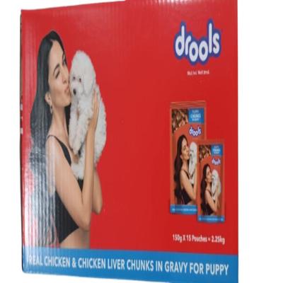 Drools Puppy Wet Dog Food, Real Chicken & Chicken Liver Chunks In Gravy (Pack of 150 g x 15 Pouches) - Pet Healthcare
