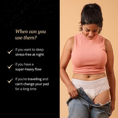 Carmesi Disposable Period Panties (M-L), 360 degree All-Night Protection for Super Heavy Flow 4's - Panty Liners
