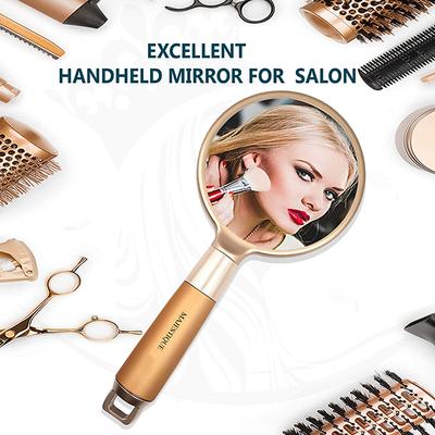 Majestique Golden Handle Mirror for Makeup, 8 Inch for Travel for Men and Women 1's - Multi-Stylers