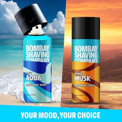 Bombay Shaving Company Aqua & Musk 150ml x 2 Combo Deodorant Spray For Men 2's - Men Perfumes (Edt/Edp)