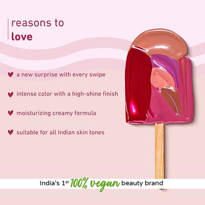 Plum Soft Swirl Lip Gloss, High-Shine Finish,Intense Pigment, 3 Shades In 1, 122 Cherry Chocolate 6 ml - Liquid Lipsticks