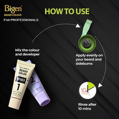 Bigen Men's Beard Color - B102 Brown Black (40gm+40gm) 2's - Beard Colour