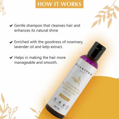 Glamveda Daily Shine Shampoo Rice Water and Fenugreek 100 ml - Shampoos