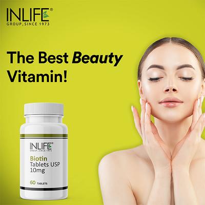Inlife Biotin 10000 mcg Tablets 60's - Hair & Skin