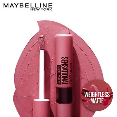 Maybelline New York Sensational Liquid Matte Lipstick, 22 Peach Addict 7 ml - Liquid Lipsticks
