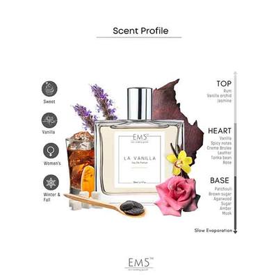 EM5 La-Vanilla Perfume for Women - Eau De Parfum Spray, Vanilla Warm Spicy 50 ml - Women Perfumes (Edt/Edp)
