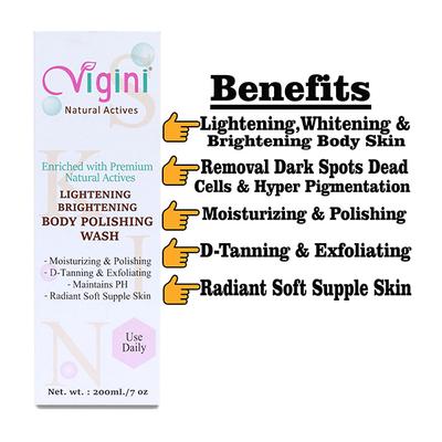 Vigini Lightening Exfoliating Tan Removal Body Polishing Wash 200 ml - Body Butter