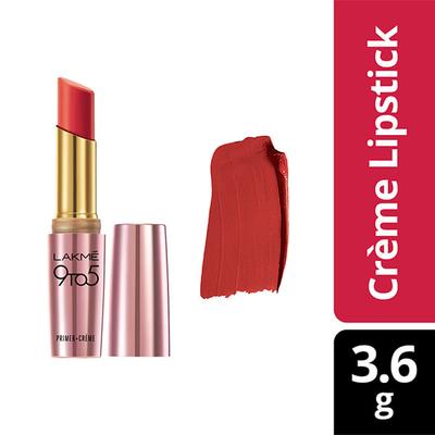 Lakme 9To5 Primer + Creme Lip Color Ruby Result Cr1 3.6 Gm - Lipsticks