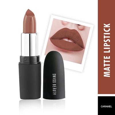 Swiss Beauty Pure Matte Lipstick - (Caramel) 3.8 gm - Lipsticks