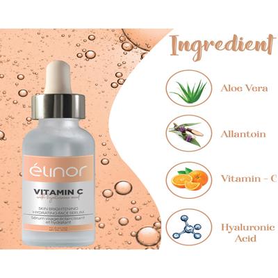 Elinor Vitamin C Face Wash + Vitamin C with Hyaluronic Acid Face Serum + Vitamin C Spf 20 with Hyaluronic Acid & Rosehip Oil Cream 180 gm - Face Washes