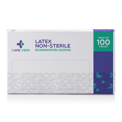 Care View Non Sterile Latex Medical Examination Hand Gloves 100's - Gloves - S