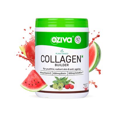 Oziva Collagen Builder for Anti-Ageing and Skin Radiance with Vitamin C, Watermelon 250 gm - Hair & Skin