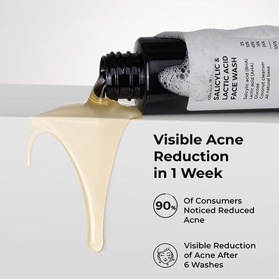 Brillare Salicylic & Lactic Acid Face Wash For Clear, Purified, Acne Prone Skin 100 ml - Face Washes